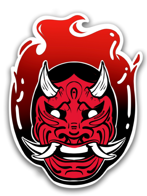 Oni on Fire Sticker 👹🔥