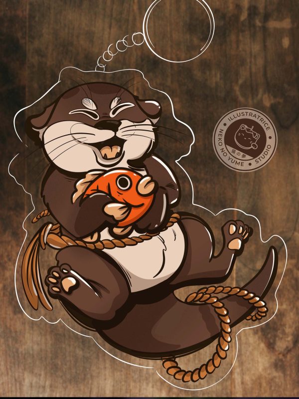 LOUTRE PÊCHEUSE Porte clé 🎣