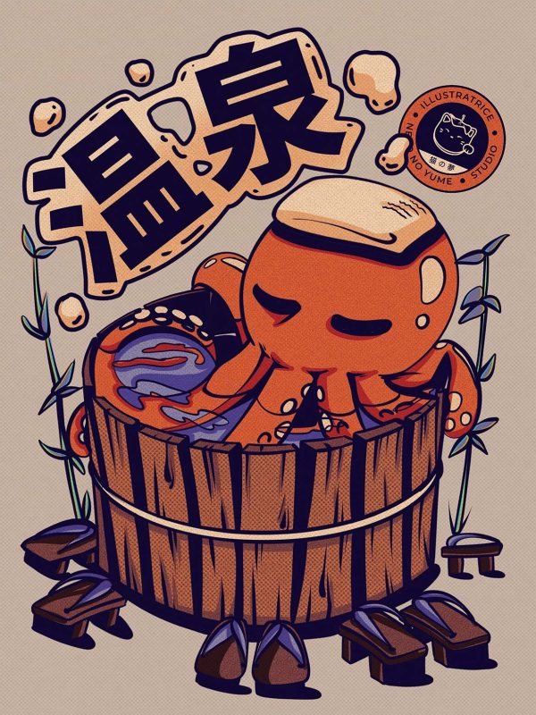 POULPI ONSEN Carte postale 🐙