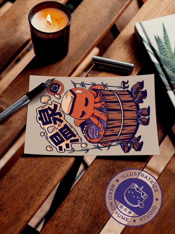 POULPI ONSEN Carte postale 🐙
